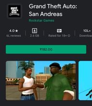 GTA SA Playstore page